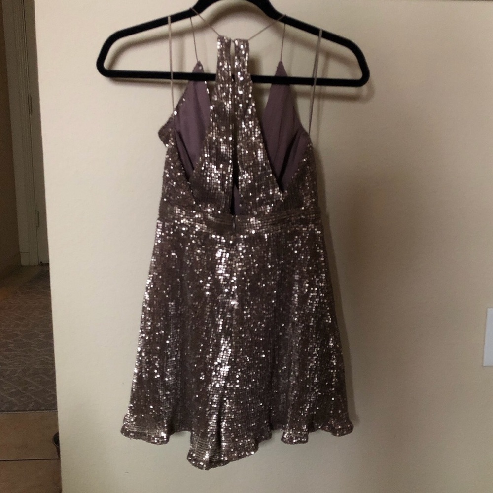 Astr Bronze Sequin Romper - image 2